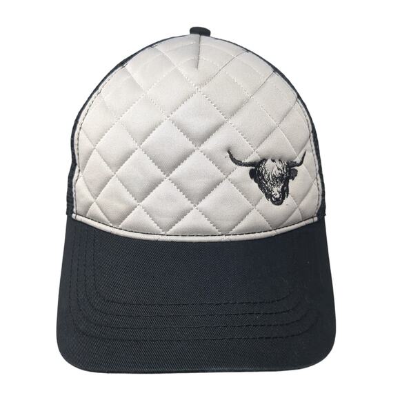 McAllister Montana Snapback Trucker Hat Black OS Adjustable Mesh Back Quilted - Picture 1 of 9